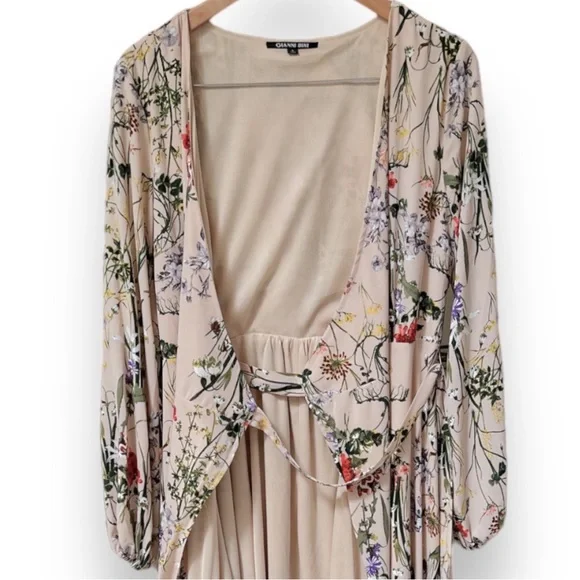 Gianni Bini | Floral Pattern Maxi Wrap Dress | Size Small | Nude/Pink | $60 - Picture 8 of 11